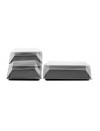 KIT ASSIETTES CUBIK NOIR "VERSION B" + COUVERCLES