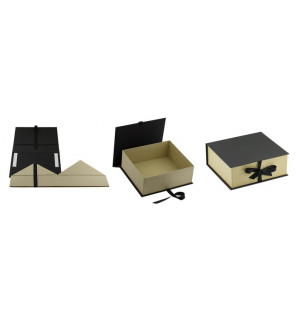 COFFRET ALLURE NOIR/KRAFT AVEC RUBAN
