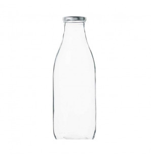 Bouteille de lait en verre avec bouchon 1 L