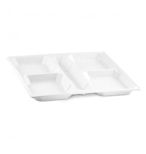 Plateau bagasse 5 compartiments