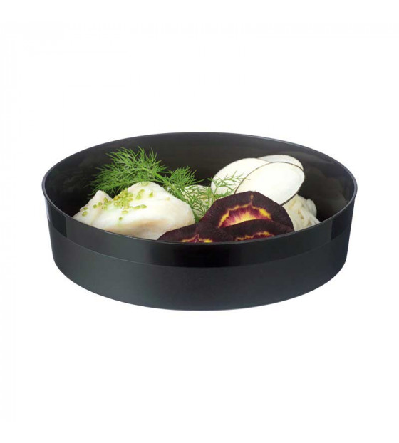 Assiette ronde noire Bodeglass micro-ondable 70 cl