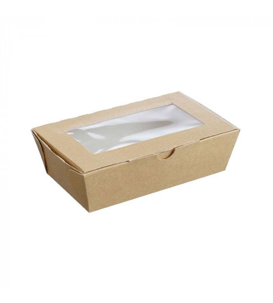 Barquette carton kraft fenêtre 1 L