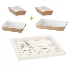 Kit vaisselle Cubik carton kraft sans couvercle