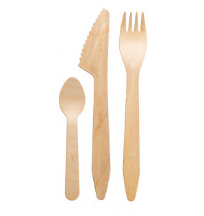 WOOD CUTLERY KIT 6/1